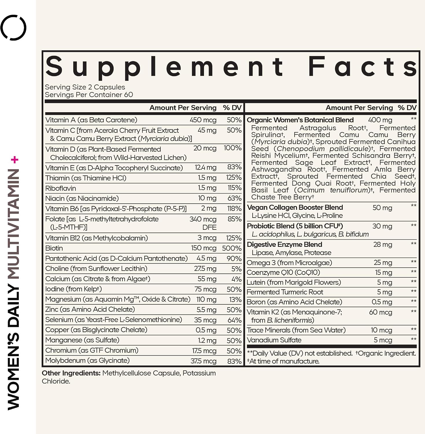 Codeage Multivitamínico Diario para Mujeres - 25+ Vitaminas y Minerales Fermentados con Probióticos - Pack de 2