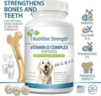 Nutrition Strength Vitamina D para Perros con Calcio, Magnesio y Zinc - 120 Comprimidos Masticables