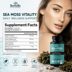HerbaMe Musgo de Mar Orgánico con Bladderwrack, Bardana y Pimienta Negra - 150 Cápsulas Vegetales