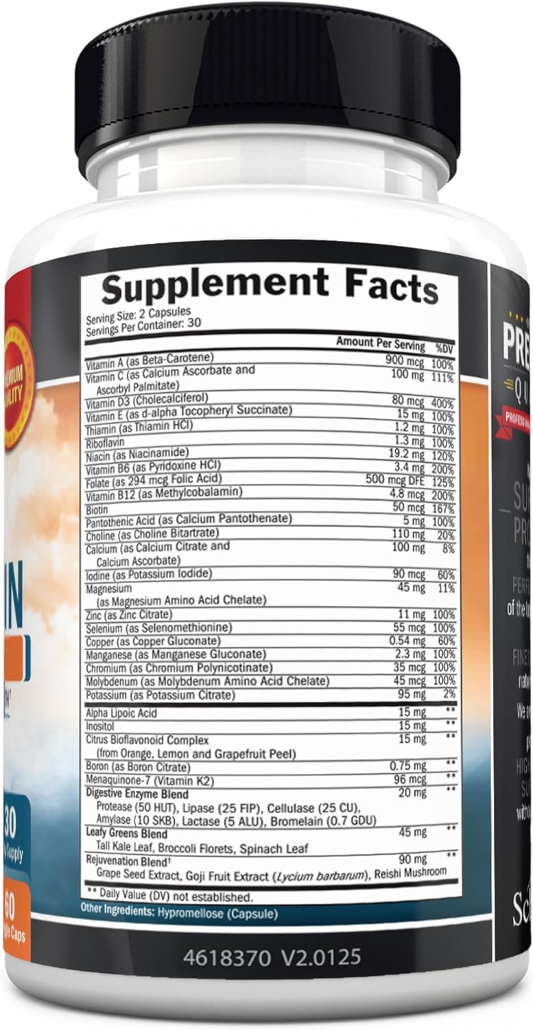 Multivitamínico para Hombres con Vitamina C, A, B, D3, E y Zinc - 60 Comprimidos