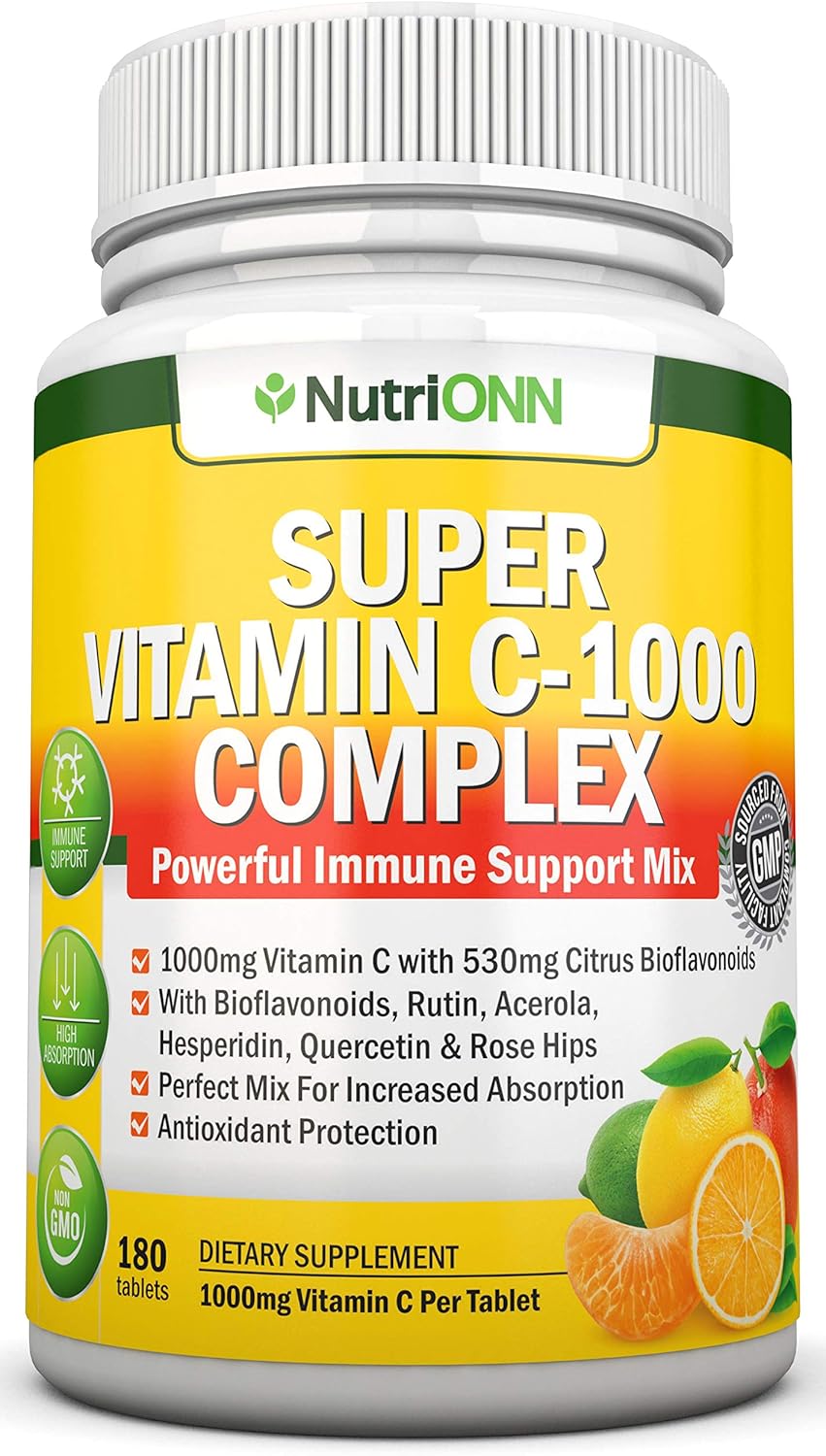 Super Vitamin C Complex - 1695mg - 180 Comprimidos - NutriONN
