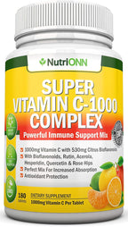 Super Vitamin C Complex - 1695mg - 180 Comprimidos - NutriONN