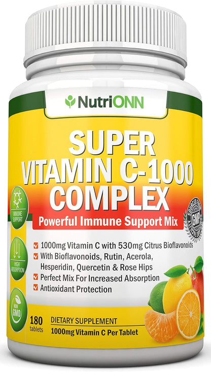 Super Vitamin C Complex - 1695mg - 180 Comprimidos - NutriONN – Image 1
