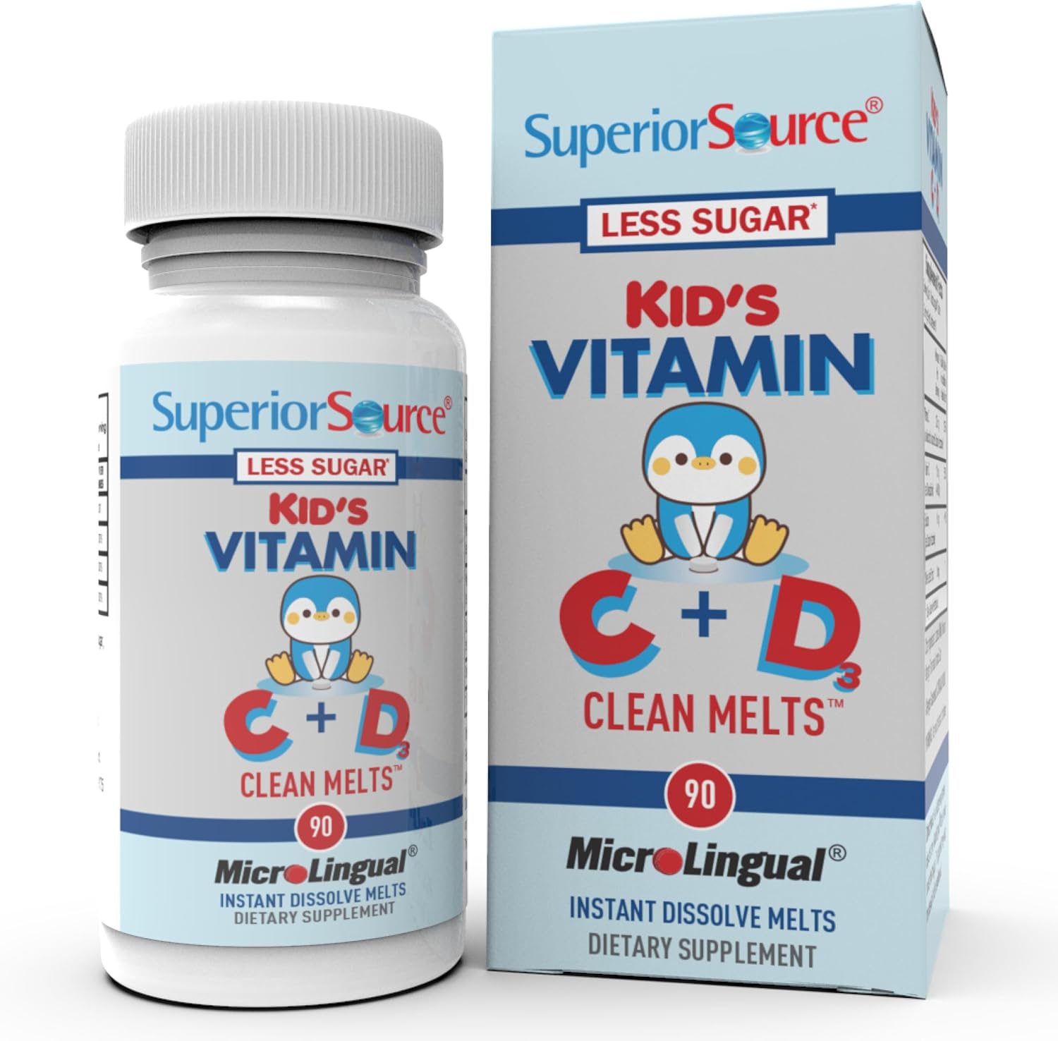 Superior Source Clean Melts de Vitamina C y D3 para Niños - 90 MicroLingual Instant-Dissolve