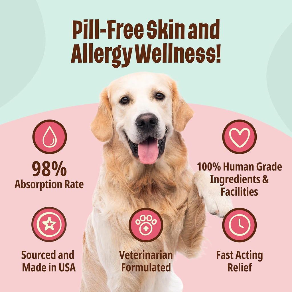 Licks Skin & Allergy - Gomitas para Perros con Omega-3, Turmeric, Inositol y Vitamina C - Sabor a Pollo - 90 unidades