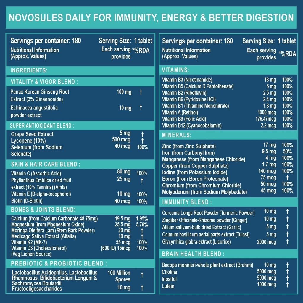 Multivitamínico con Probióticos para Hombres y Mujeres - 30 Comprimidos Vegetales