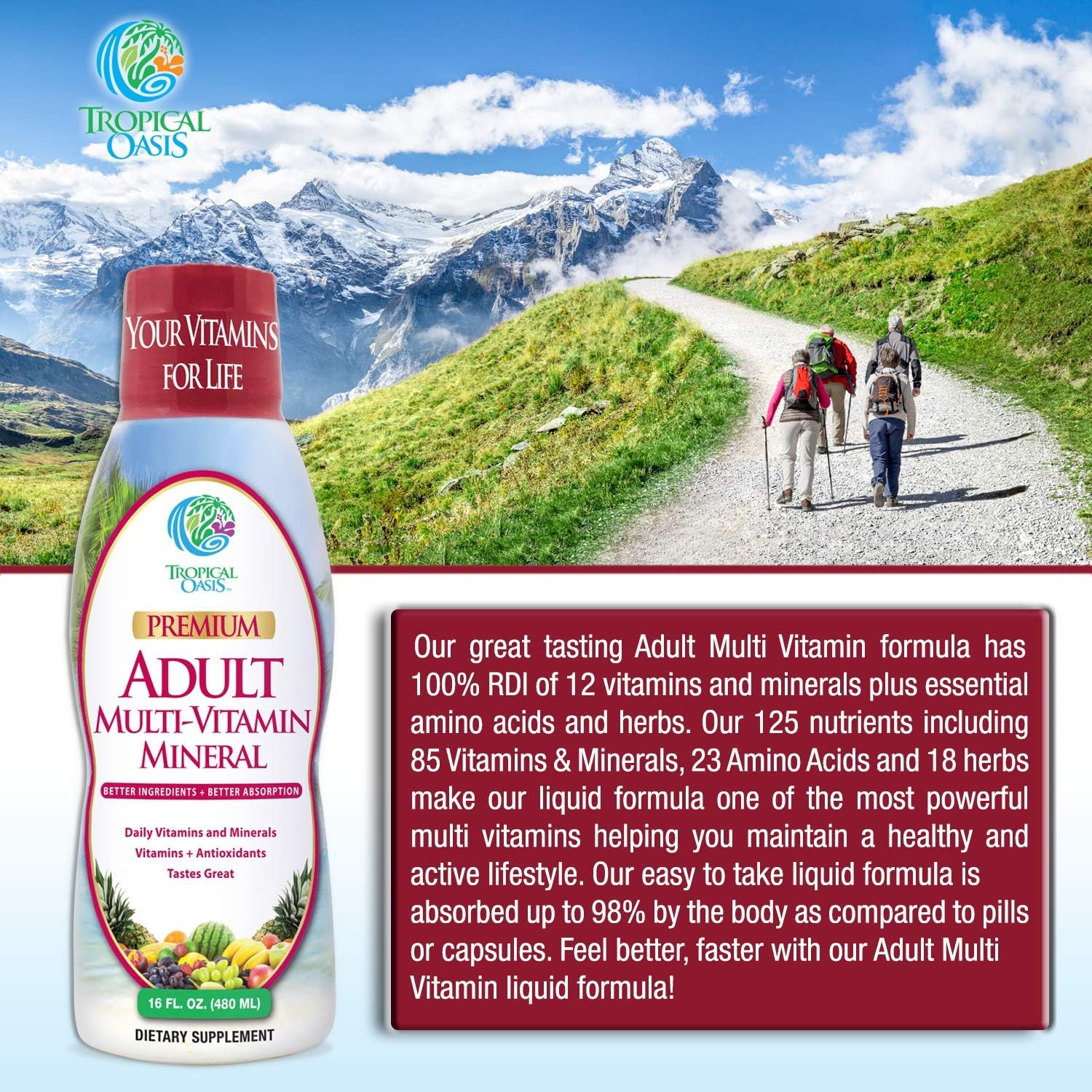 Tropical Oasis Adult Liquid Multivitamin - 473 ml