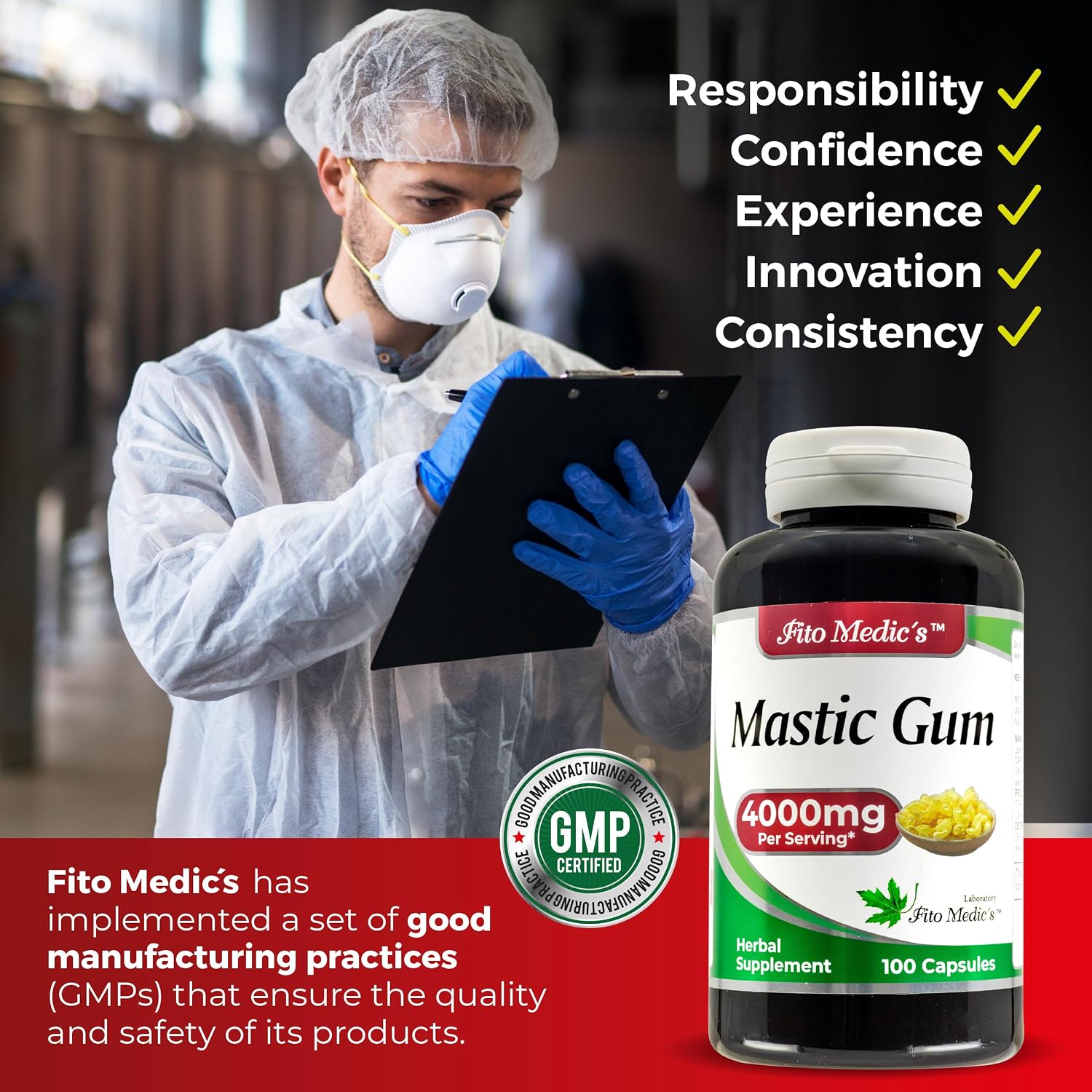 Lab - Mastic Gum - 100 Cápsulas - FITO MEDIC'S