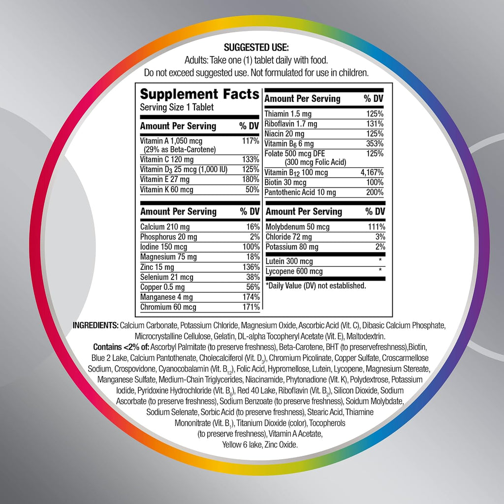 Centrum Silver Multivitamínico para Hombres 50+ con Vitamina D3, Vitaminas B y Zinc - 200 Comprimidos