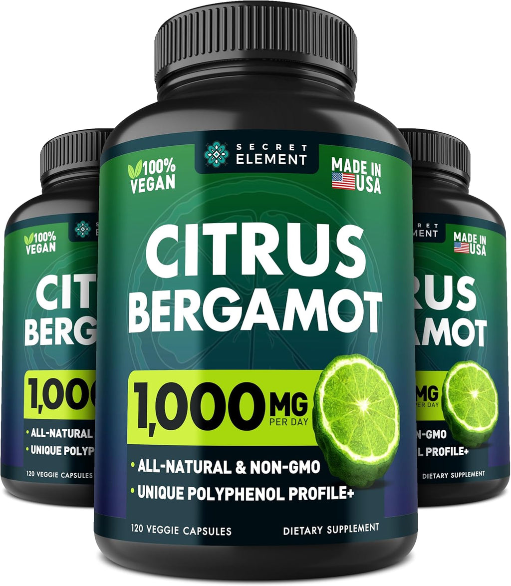 Extracto de Bergamota Cítrica 1000mg - 240 Cápsulas Veganas (2 Paquetes)
