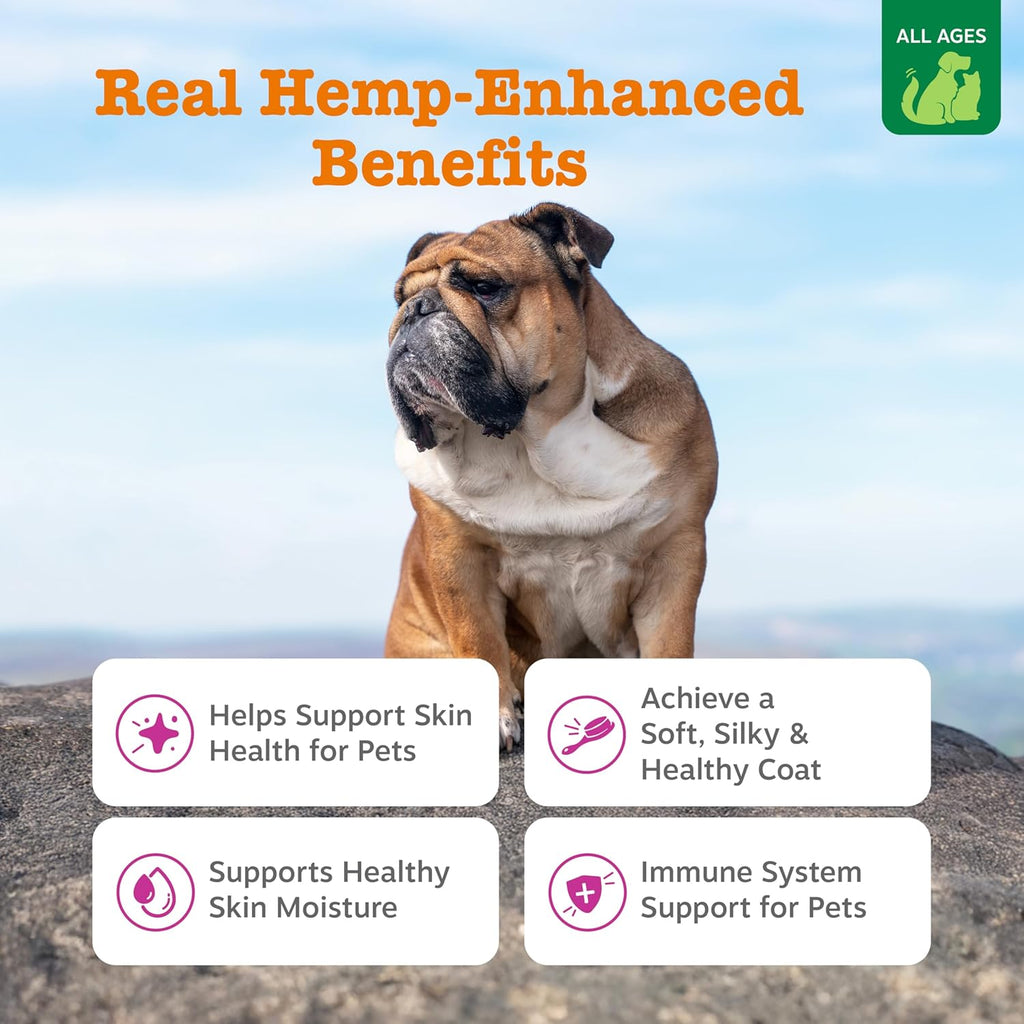 Zesty Paws Salmon Omega Oil + Hemp – Aceite de Salmón con Cáñamo para Perros y Gatos, 946 ml