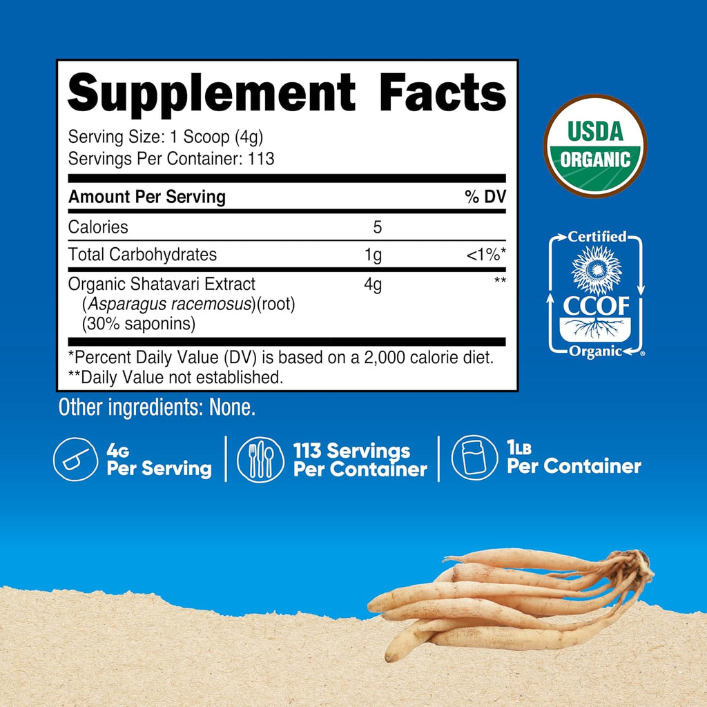 Nutricost Shatavari Orgánico en Polvo - 454 g
