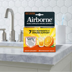 Airborne 1000mg Vitamina C con Zinc - 20 Comprimidos Efervescentes Sabor Naranja