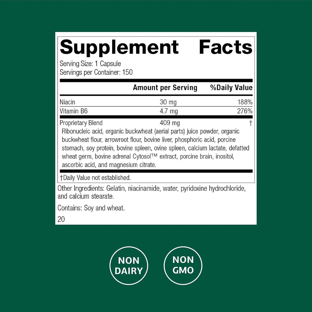 Standard Process Circuplex - Complemento para la Salud Vascular y Nerviosa con Niacina y Vitamina B6 - Sin Lácteos - 150 Cápsulas