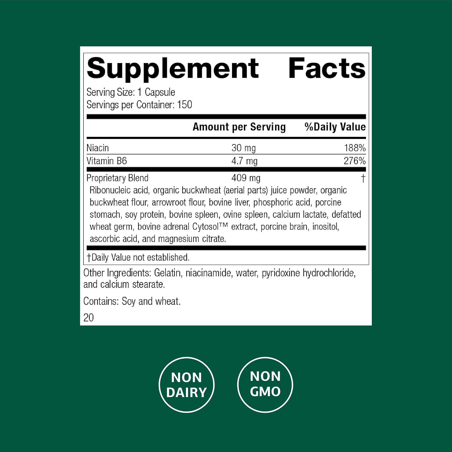 Standard Process Circuplex - Complemento para la Salud Vascular y Nerviosa con Niacina y Vitamina B6 - Sin Lácteos - 150 Cápsulas
