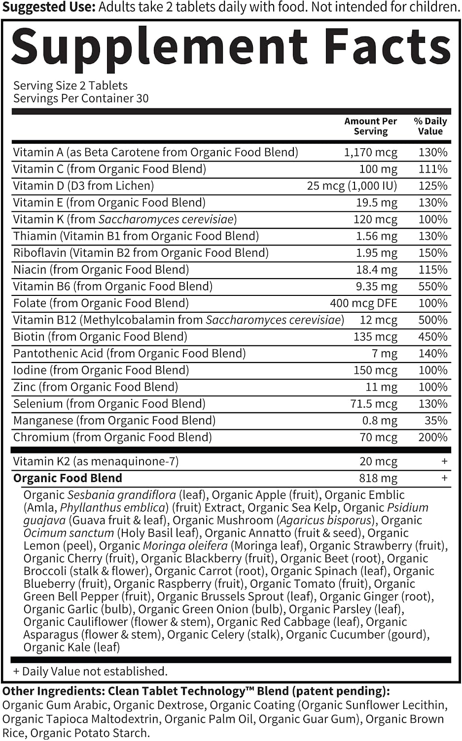 Garden of Life Organics Multivitamínico para Hombres con Apoyo a la Próstata, B12 y Vitaminas – Multivitamínico Diario Vegano, No-GMO, Orgánico Certificado, 60 Comprimidos