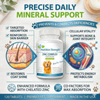 Nutrition Strength Zinc para Perros - Apoyo a la Piel y el Pelaje, Crecimiento Normal, Función Inmune y Metabolismo Celular, con Biotina, Folato, Selenio y Vitamina E, 120 Comprimidos Masticables
