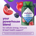 Vitafusion Power+ Multivitamínico para hombres con CoQ10 - Sabor a arándano y granada