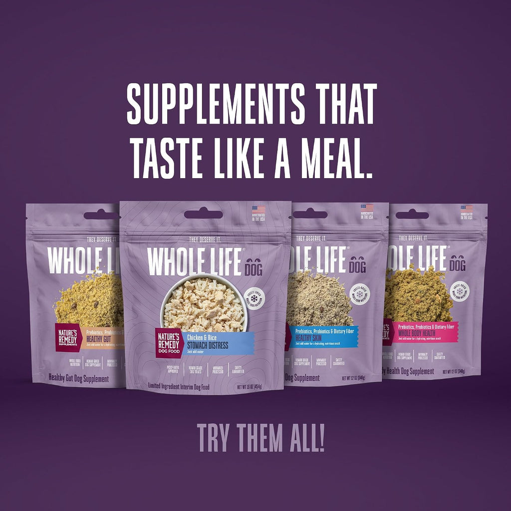 Whole Life Pet Healthy Skin Daily Supplement - Probióticos y Omega 3 para Perros, Apoyo Digestivo y Piel - 90 Dosis