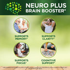 Neuro Plus Brain Supplement - Nootrópico para Memoria, Enfoque y Claridad - 60 Cápsulas