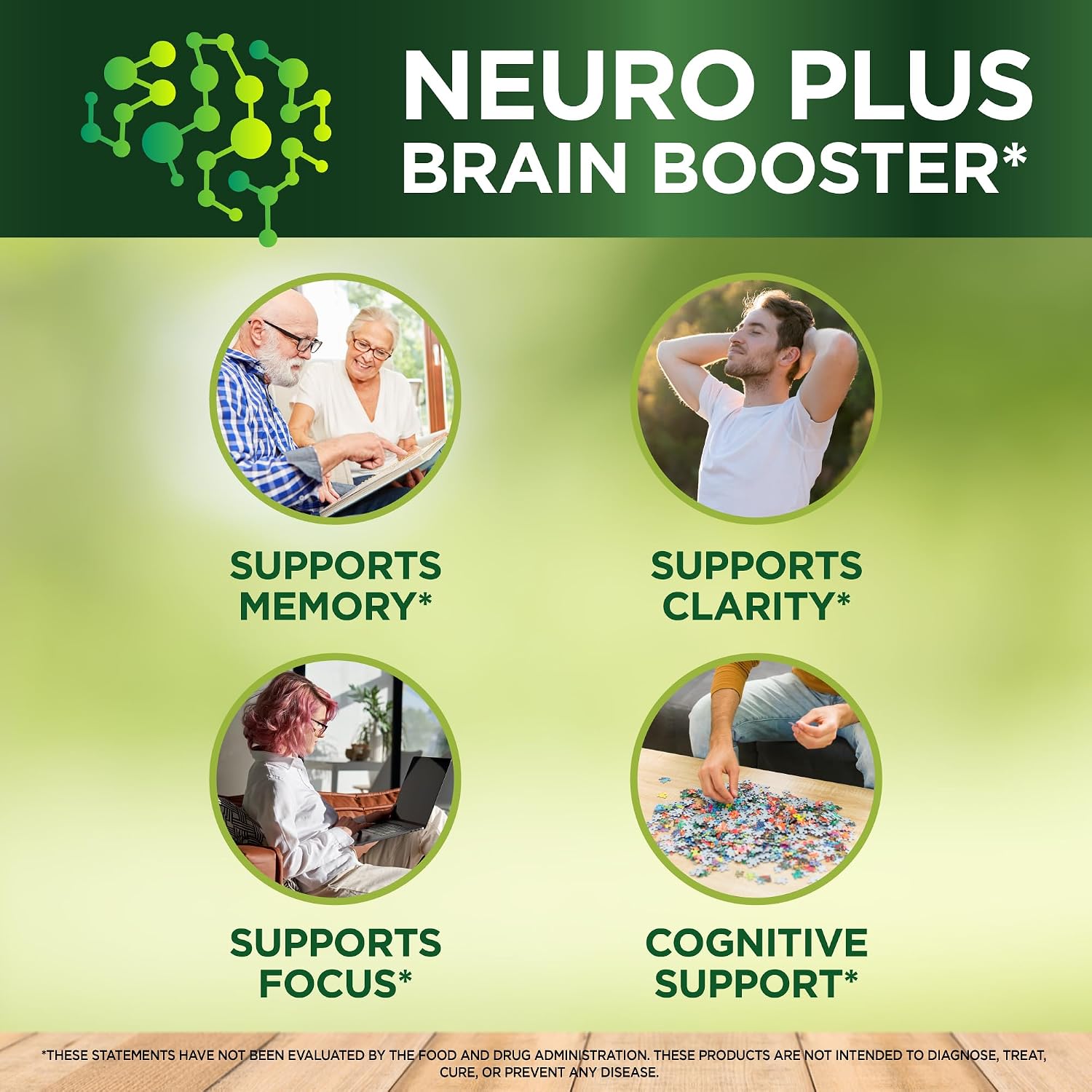 Neuro Plus Brain Supplement - Nootrópico para Memoria, Enfoque y Claridad - 60 Cápsulas