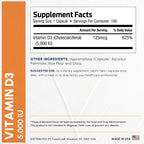 ForestLeaf Vitamina D3 5000 UI - 180 Cápsulas - Apoyo para Huesos, Dientes e Inmunidad