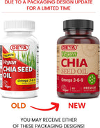 DEVA Chia Seed Oil, Rich in Omega 3, 6, 9 and Other Essential Fatty Acids, Cold Pressed and Unrefined, 90 Vegan Capsules