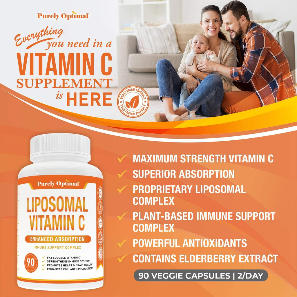 Purely Optimal Liposomal Vitamina C 1000 mg - 90 Cápsulas