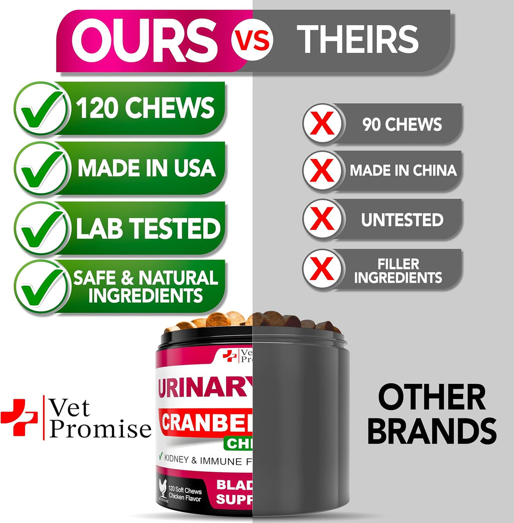 Dog UTI Chews - Masticables de Arándano para Perros - Apoyo Urinario y Vesical