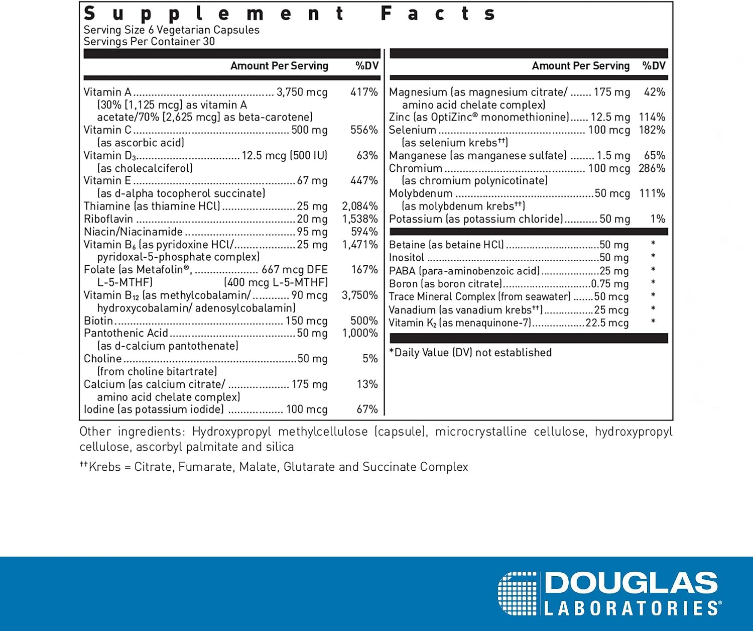 Douglas Laboratories Ultra Preventive III | Comprehensive Multivitamin/Mineral Formula | 180 Capsules