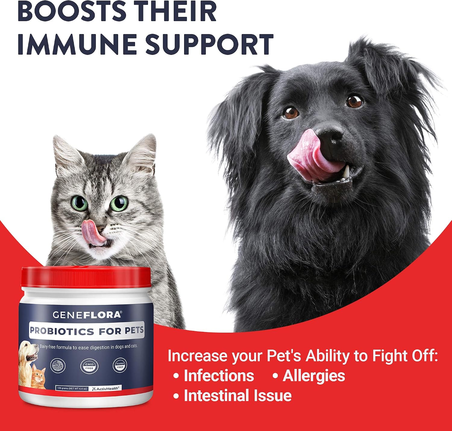 Geneflora Probiotics for Dogs, Digestive Enzymes & Prebiotics, 3.2 oz (Powder)
