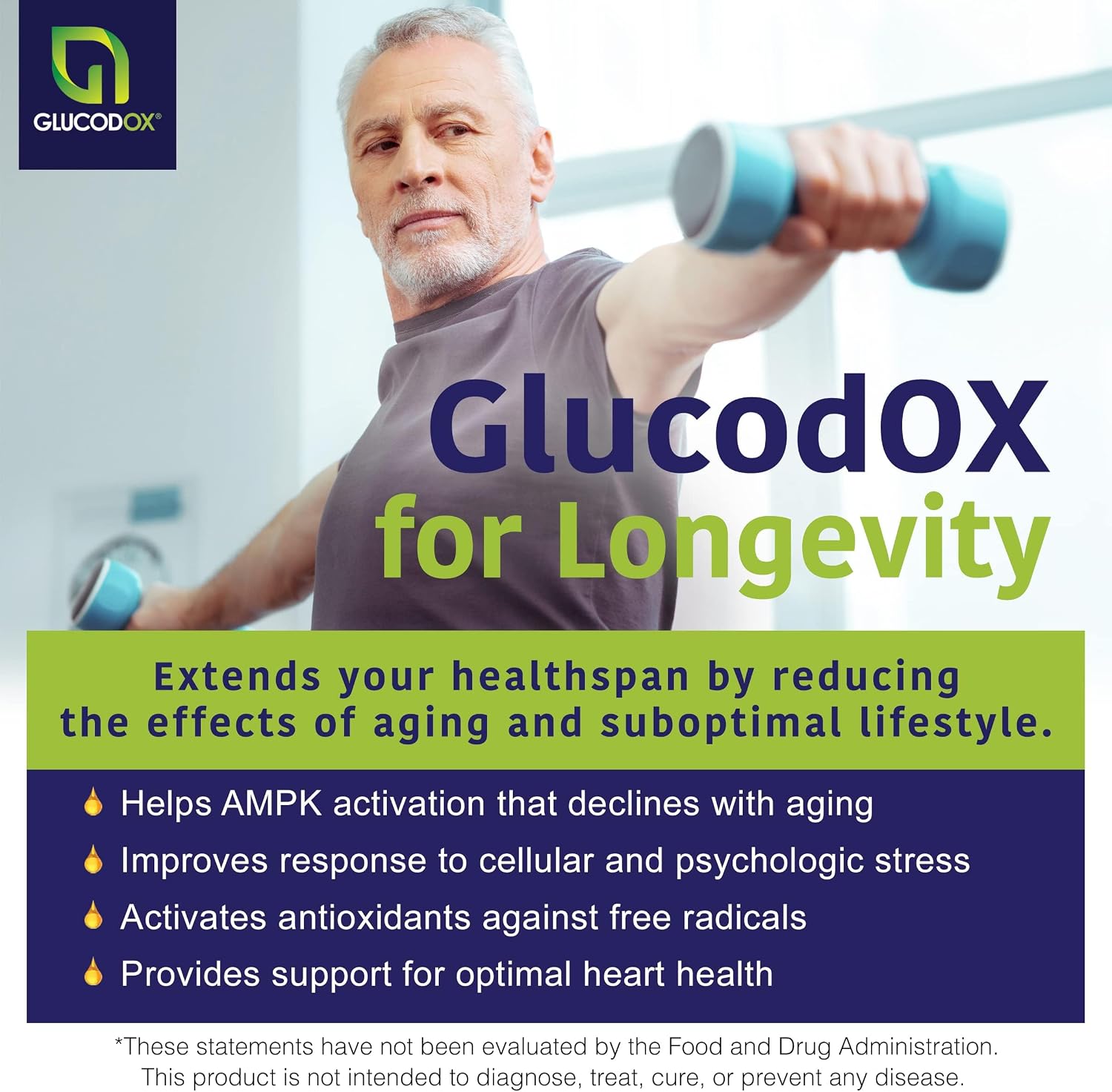 GlucodOX AMPK Activator – 60 Cápsulas – Suplemento Vegano con Guggul para el Metabolismo y la Longevidad