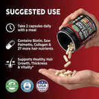 Suplemento Capilar para Hombres con Biotina, Colágeno y Saw Palmetto