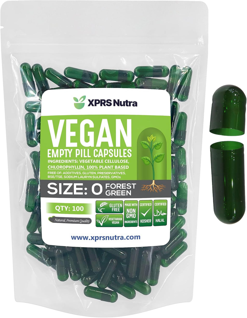 XPRS Nutra Cápsulas Vacías Tamaño 0 - 1000 uds - Cápsulas Veganas para DIY (Multicolor)
