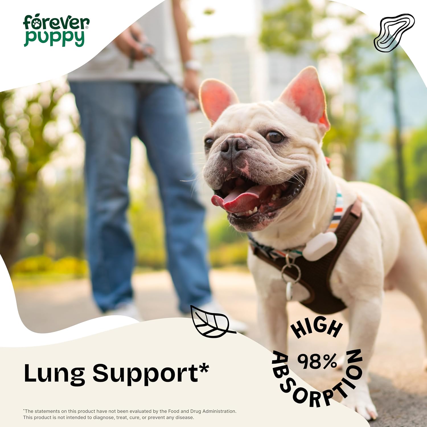 Forever Puppy Gotas de Apoyo Pulmonar para Perros - Extracto de Gordolobo y Equinácea - 59 ml