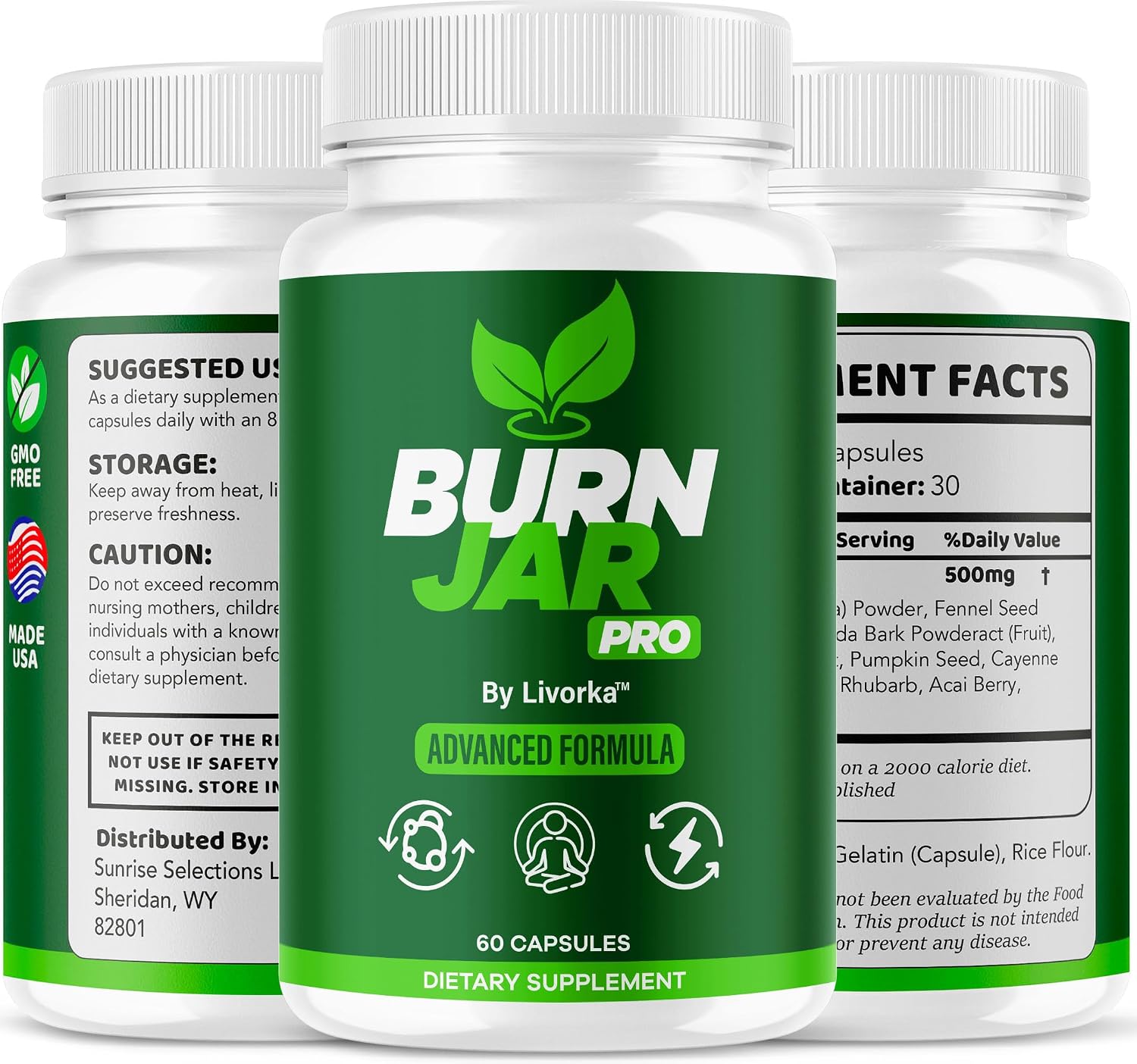 (5 Paquetes) Burn Jar Pro - Cápsulas de Sal Rosa BurnJar Pro, Fórmula Avanzada, 300 Cápsulas para 5 Meses