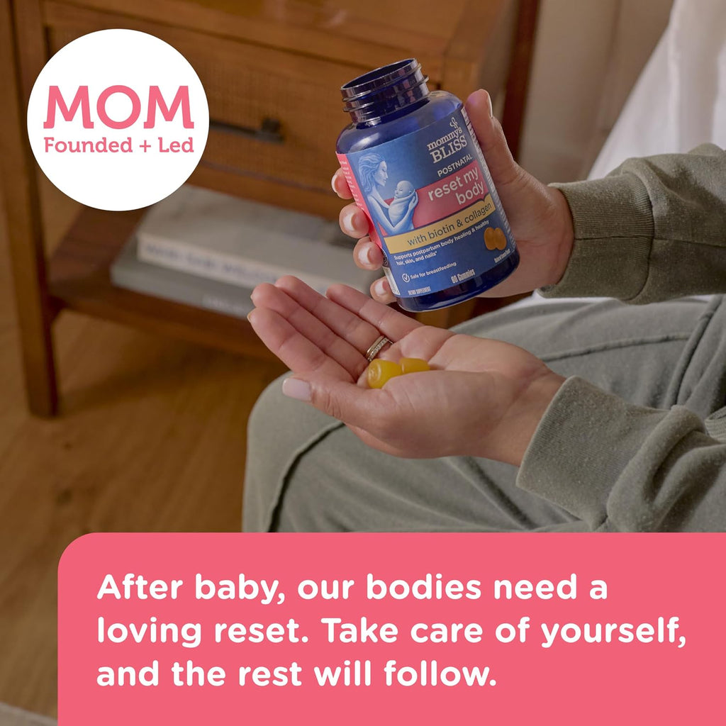 Mommy's Bliss Postnatal Support Gummies with Biotin & Collagen, 60 Gummies (30 Servings)