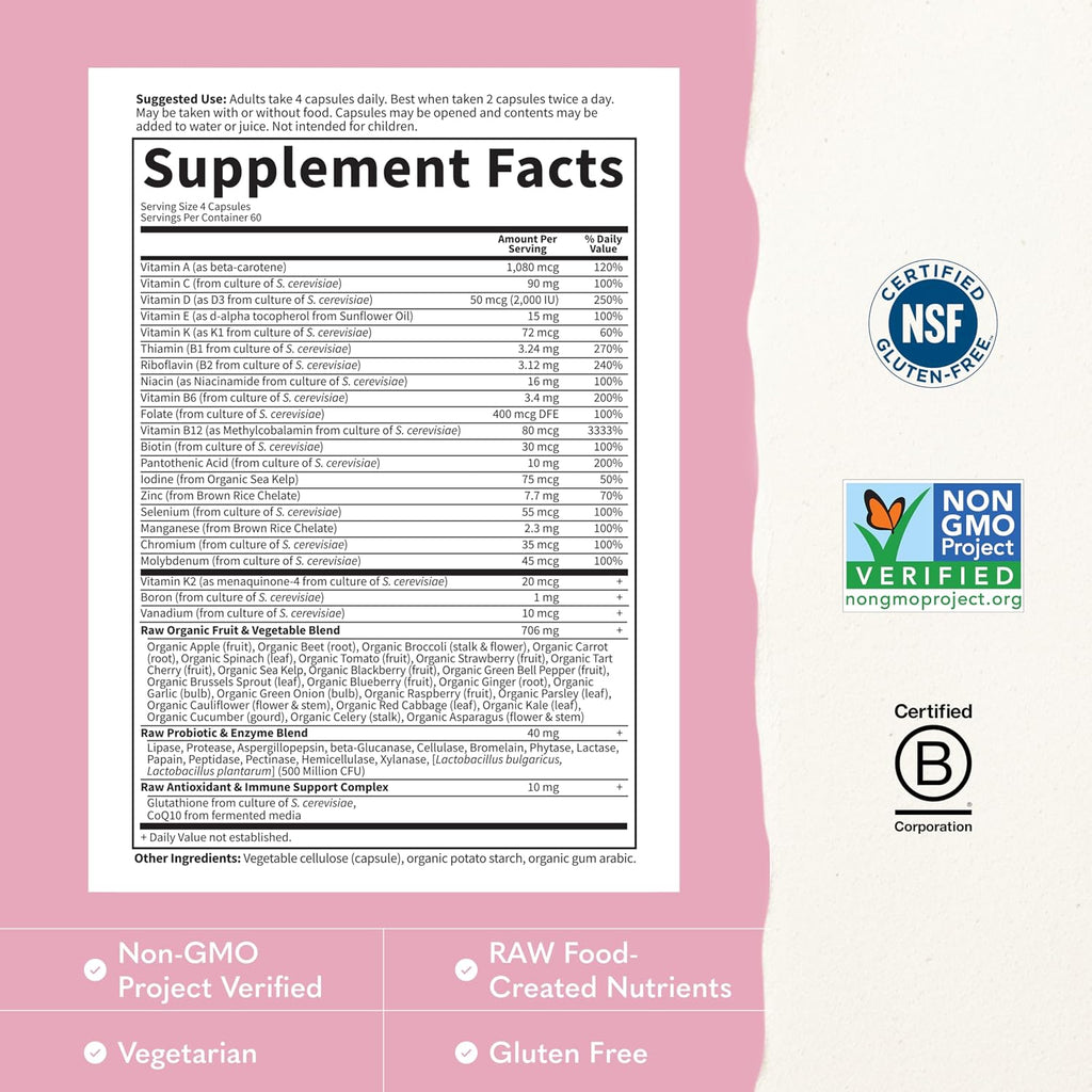 Garden of Life Vitamin Code Mujeres 50 & Wiser Multivitamínico - 240 Cápsulas