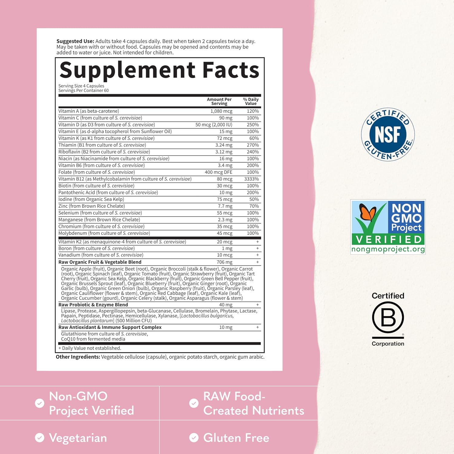 Garden of Life Vitamin Code Mujeres 50 & Wiser Multivitamínico - 240 Cápsulas