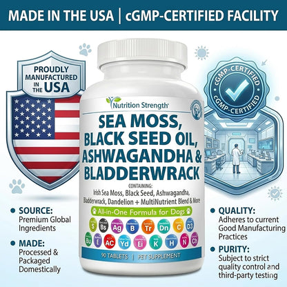 Nutrition Strength Sea Moss para Perros - – Raíz de Bardana, Diente de León y Algas Vejiga: Favorecen la digestión – Image 6