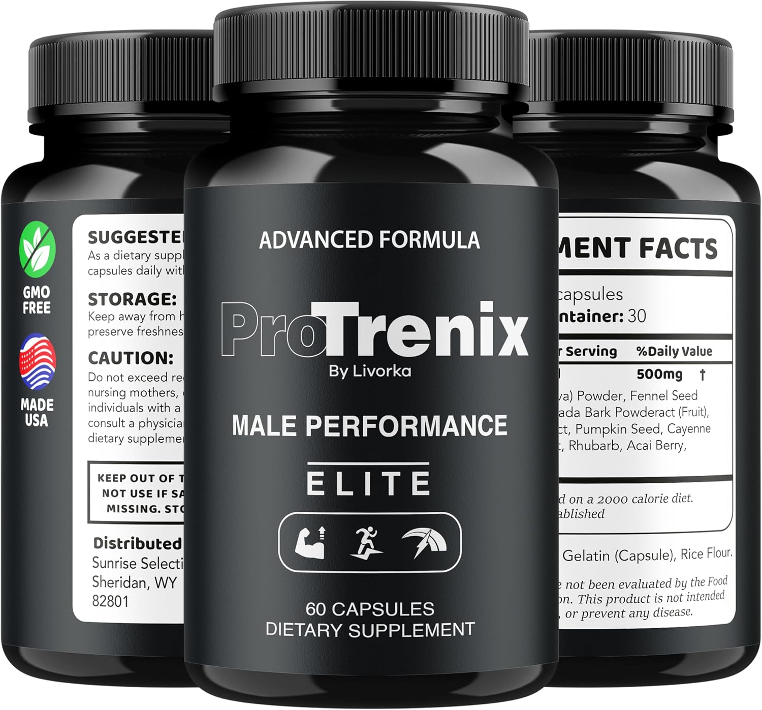 (3 Pack) ProTrenix Pills, ProTrenix Pills for Men, ProTrenix Capsules, ProTrenix Supplement Capsules All Natural Support - Premium Formula, ProTrenix Advanced Formula, 180 Capsules for 3 Month