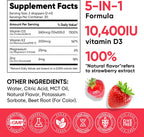 Venture Pal 5-en-1 Gotas de Vitamina D3 K2 - 10.000 UI D3 y 200 mcg K2 (MK-7) con Magnesio, Zinc y Aceite MCT - 60 ml, 60 Días