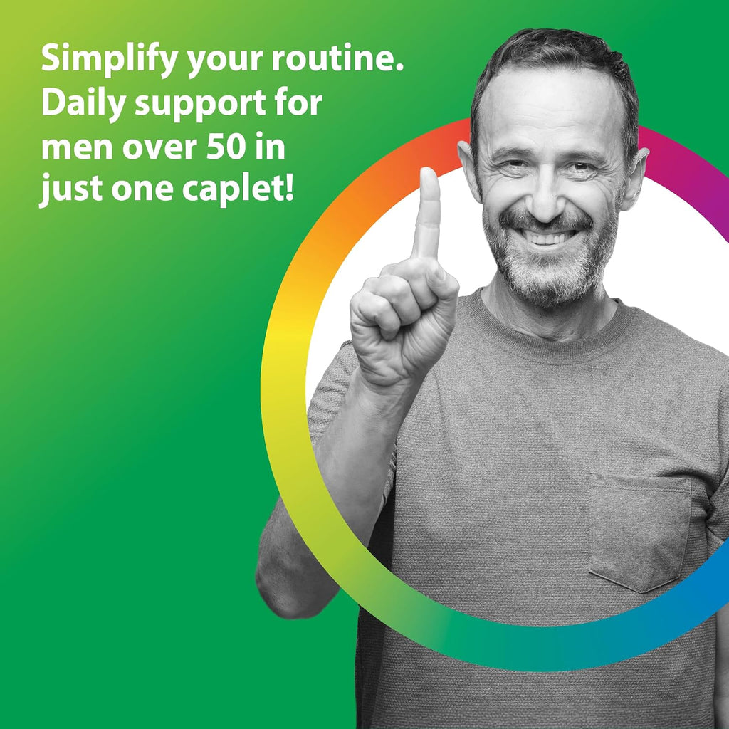 Rainbow Light Multivitamínico One+ para Hombres 50+ | 60 Comprimidos | Apoya la Salud Muscular | con Vitaminas C, D y Zinc | Alimentos Reales, Enzimas Digestivas y Probióticos