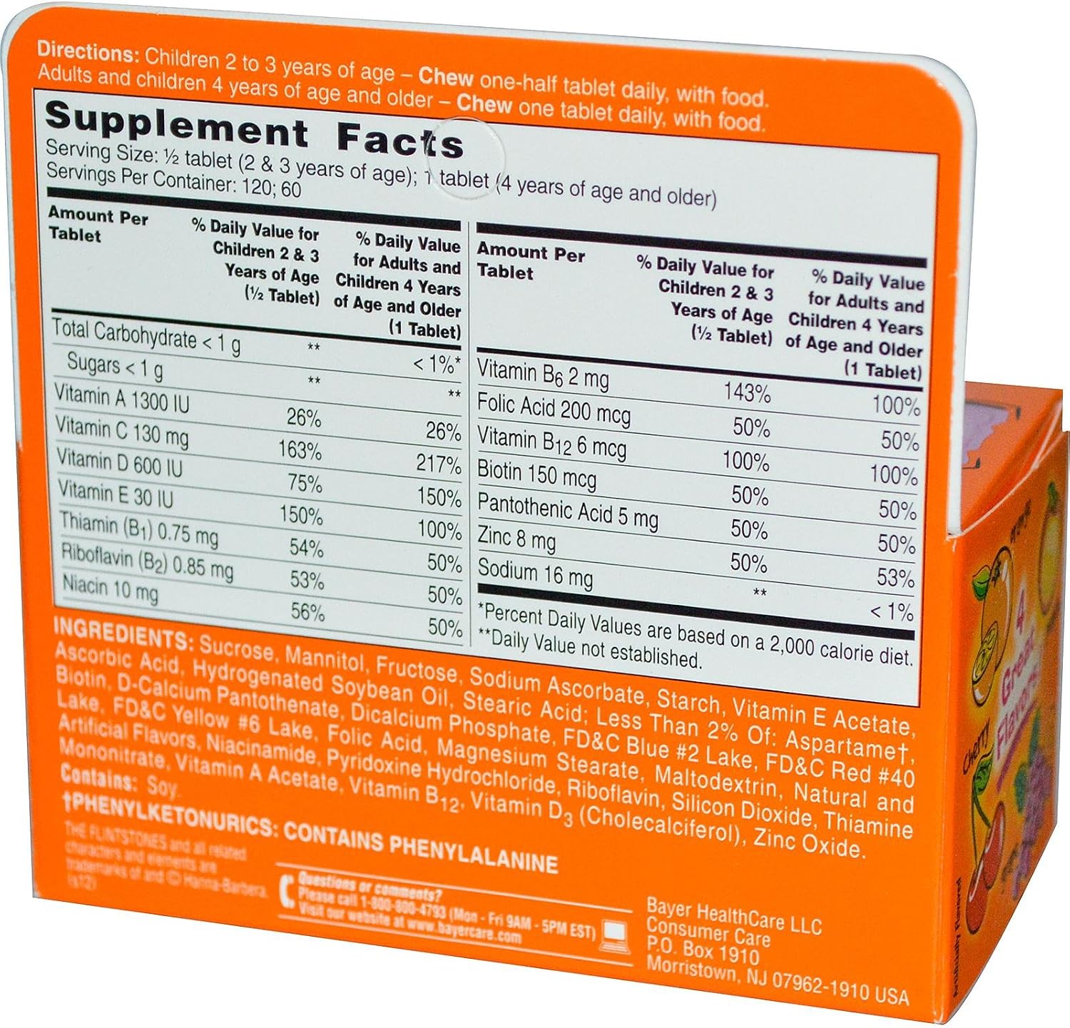 Flintstones Multivitamínico Infantil en Comprimidos Masticables, 60 unidades