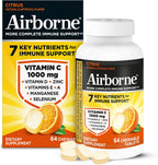 Airborne Chewable Vitamin C Tablets 1000 mg, 64 Count - Citrus Flavor