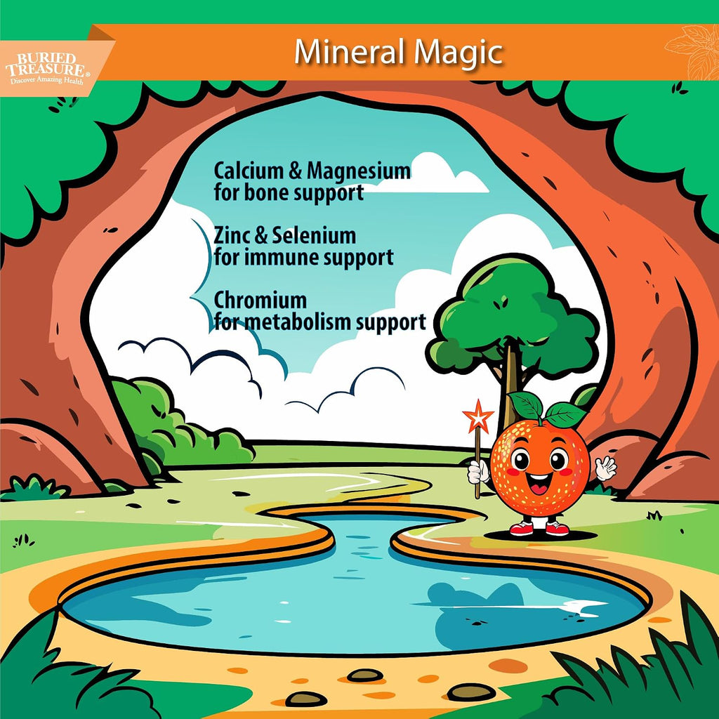 Buried Treasure Children's Daily Multi Multivitamínico Líquido para Niños, 473 ml con Vaso Dosificador