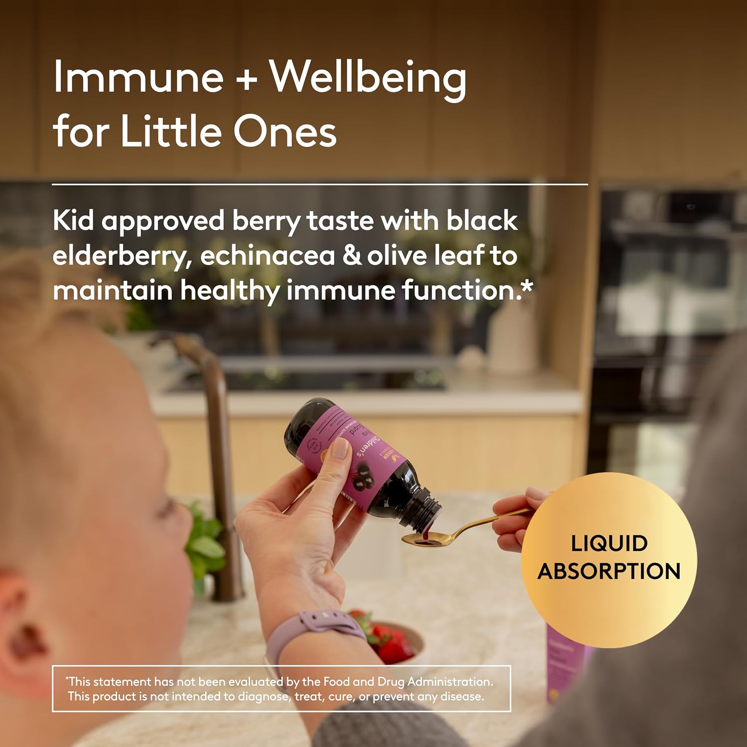 Children's Immune + Wellbeing Herbal Syrup - Jarabe Herbal para Defensas Infantiles con Saúco, Equinácea y Olivo - Sabor a Saúco - 150 ml (30 dosis)