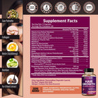 Vitaminas para el Crecimiento del Cabello para Mujeres con Biotina 10.000 mcg, Colágeno, OptiMSM, goMCT y Saw Palmetto - 2 Envases