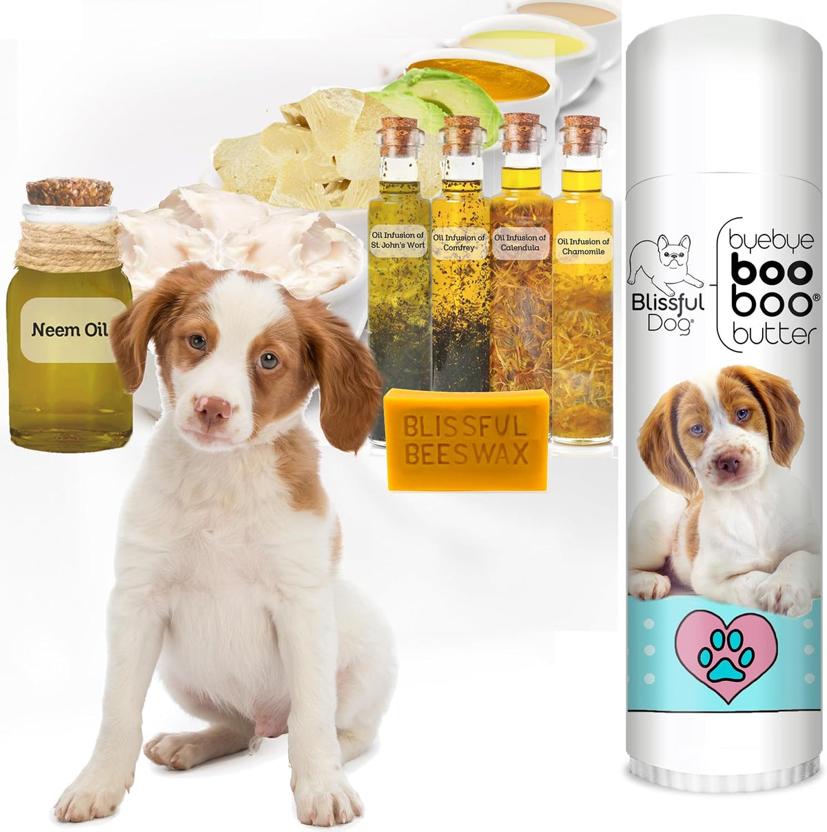 The Blissful Dog .50 oz Tube Brittany Booboo – Aceite de oliva: rico en antioxidantes y ácidos grasos. – Image 2