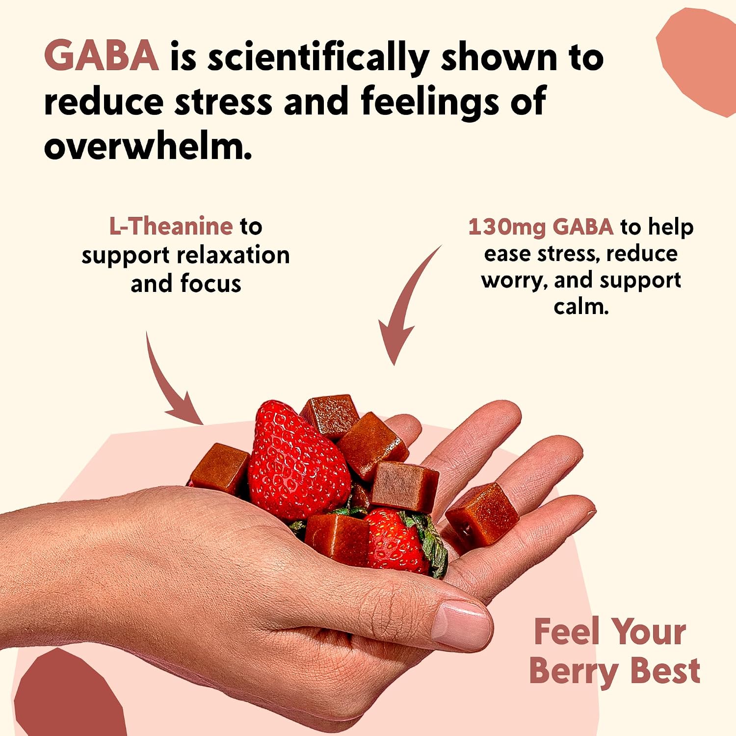 PYM Berry Mood Chews - 60 Gominolas con GABA y L-Teanina para Apoyo al Estrés, Preocupación y Agobio - Vegano, Sin Gluten, Sin Azúcares Añadidos